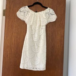 Aqua off the shoulder dress